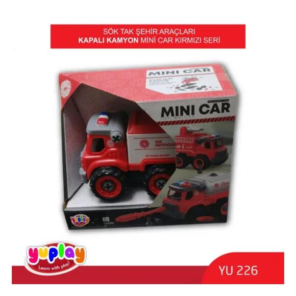 Yuplay Sök-Tak Şehir Araçları Kapalı Kamyon Kırmızı Seri YU226
