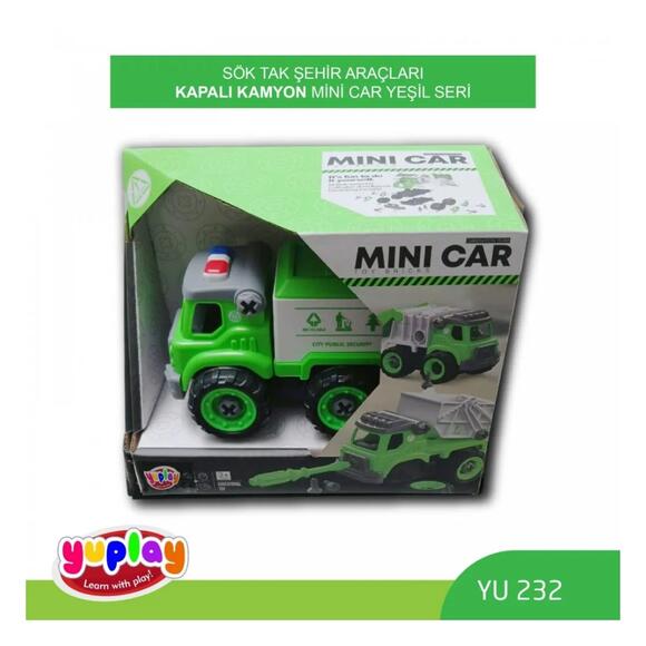 Yuplay Sök-Tak Şehir Araçları Kapalı Kamyon Yeşil Seri YU232