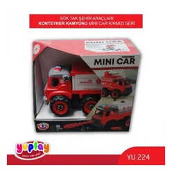 Yuplay - Yuplay Sök-Tak Şehir Araçları Konteyner Kamyonu Kırmızı Seri YU224