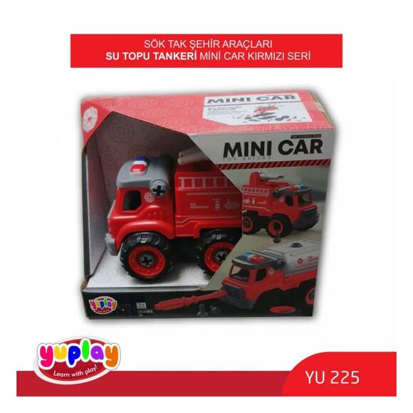 Yuplay Sök-Tak Şehir Araçları Su Topu Tankeri Kırmızı Seri YU225