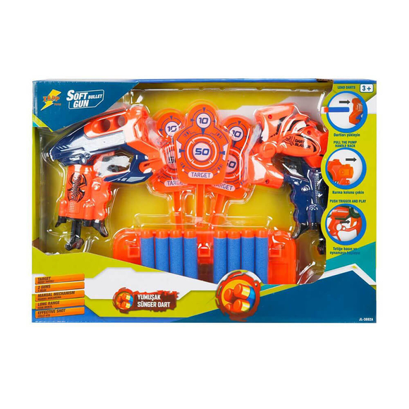 Zapp Toys Hedefli Sünger Dart Atan 2’li Silah 8 Dartlı S00001374