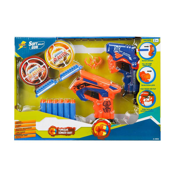 Zapp Toys Hedefli Sünger Dart Atan 2’li Silah 8 Dartlı S00001374