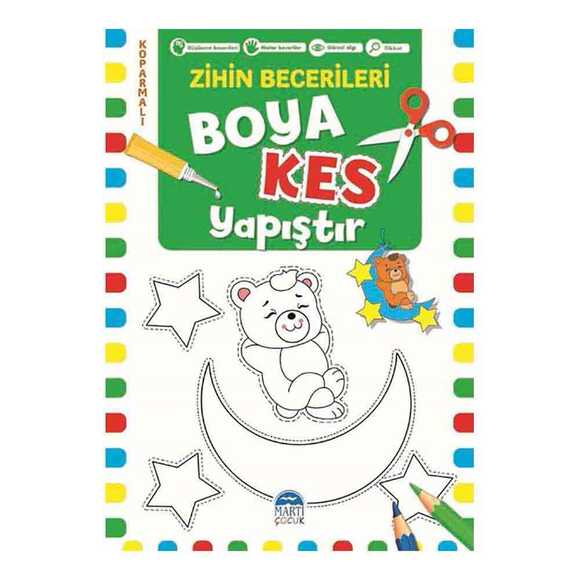 Zihin Becerileri - Boya Kes Yapıştır 6 Yaş